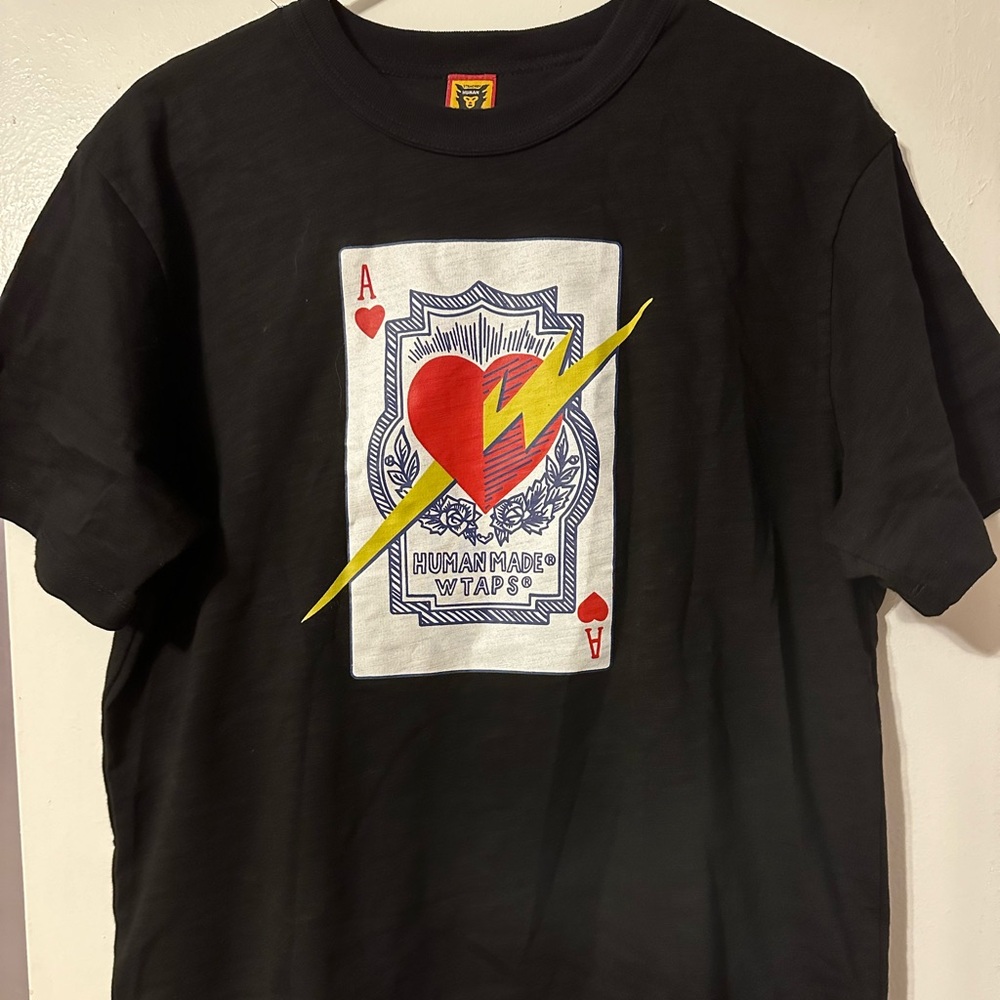 Human Made black WTAPS Ace of Hearts shirt.